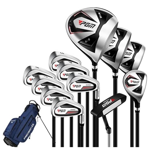 PGM Mens Golf Club Set with 12 Clubs - 4 Wooden Clubs (#1, 3, 5, 4H), 7 Irons(#5, 6, 7, 8, 9, PW, SW) and 1 Putter - Golf Bag with Stand