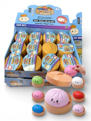 1x Squishy Dumplings Buns mit Box Anti-Stress Spielzeug Große 10 cm Mystery Dumplings Geschenkidee für Kinder & Erwachsene +Heartglobal Versandschutz