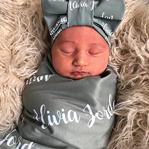 Image of Personalized Name Baby Newborn Blanket for Girls and Boys, Customized Name Blanket from Baby's Name, New Born Baby, New Dad Mom