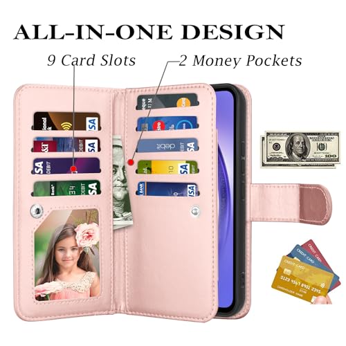 Takfox Galaxy A54 5G Case, for Samsung Galaxy A54 5G Wallet Case, with Credit Card Holder Slots Folio Flip Cover PU Leather Detachable Magnetic Hard Phone Case & Strap for Samsung A54-Marble