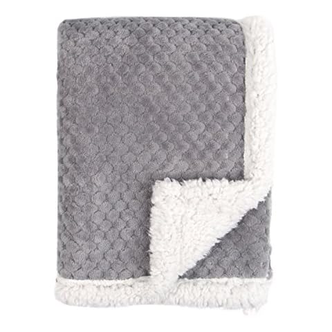 Tadpoles Popcorn Plush Sherpa Baby Blanket - Grey | 30" x 40" | Made of 100% Polyester | Soft, Breathable & Durable | Ideal as a Baby Swaddle Blanket, Crib Blanket, Receiving Blanket & More Cover