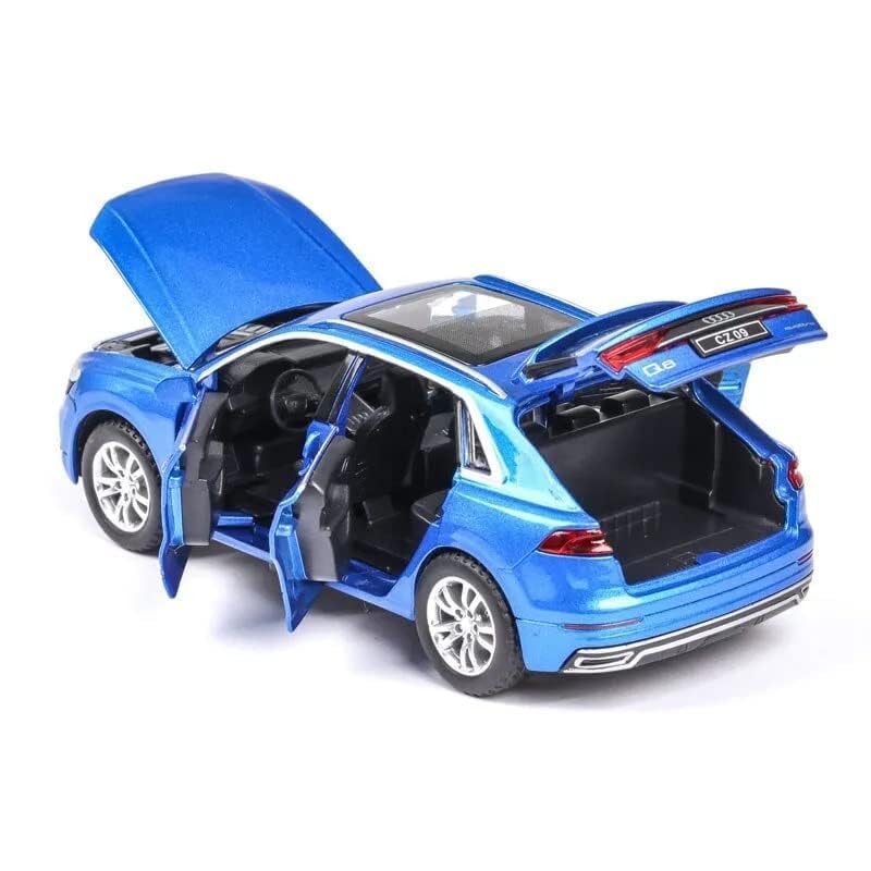 Image of SPITEN Diecast 1:32 Audi Q8 Toy Car Scale Model,Pull Back Vehicles Alloy Simulation Supercar with Lights and Sound Also for Car Dashboard,Kids