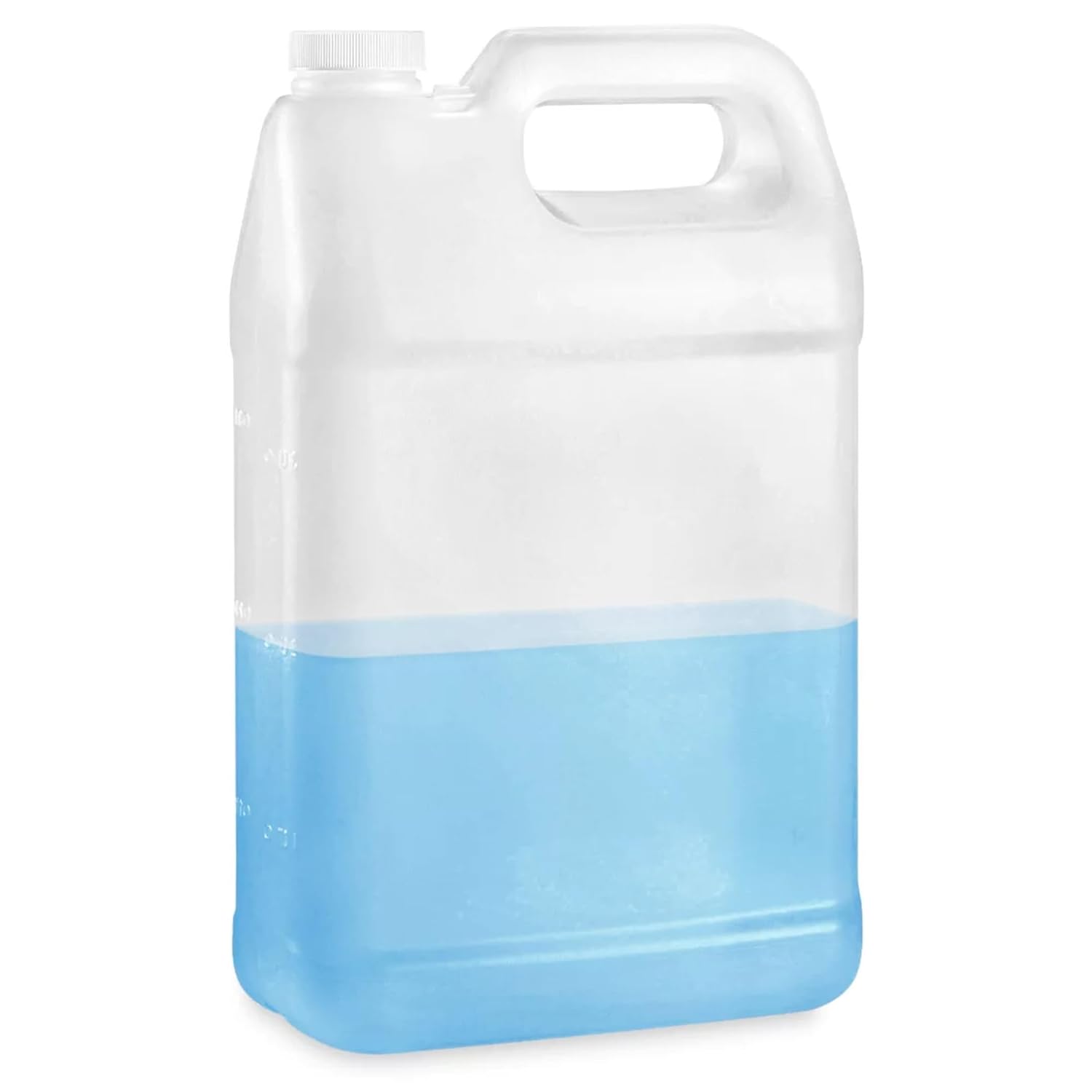 1 Gallon Plastic Jugs with Lids, Water Jugs Bottles Storage Containers with Ergonomic Handle, FDA compliant made in USA HDPE Container (1, Natural, 1 Gallon)