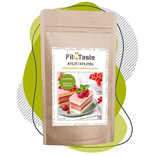 Fit4Taste Xylit Birkenzucker | 1kg Beutel | Zuckeralternative | Zuckerfrei | Kalorienreduziert | zum Backen | Süßungsmittel | Tafelsüße auf der Grundlage von Xylit | 1kg Beutel
