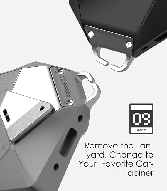 Aulumu A09 Geometric AirPods Pro 2 Case [2nd/1st Generation] with Lock | Protective Cover with Nylon Buckle | Alloy Armour | Compatible with Apple AirPods Pro(2023/2022/2019) - Gray
