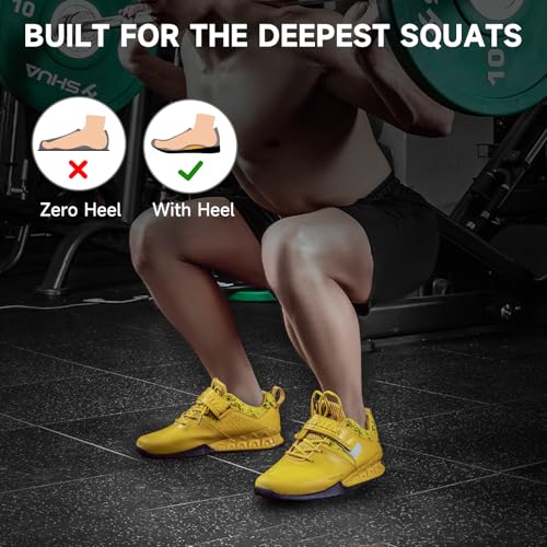 Image of MANUEKLEAR Weight Lifting Shoes Men, Professional Training Weightlifting Shoes, Squat Shoes for Powerlifting with Rubber Non-Slip Sole