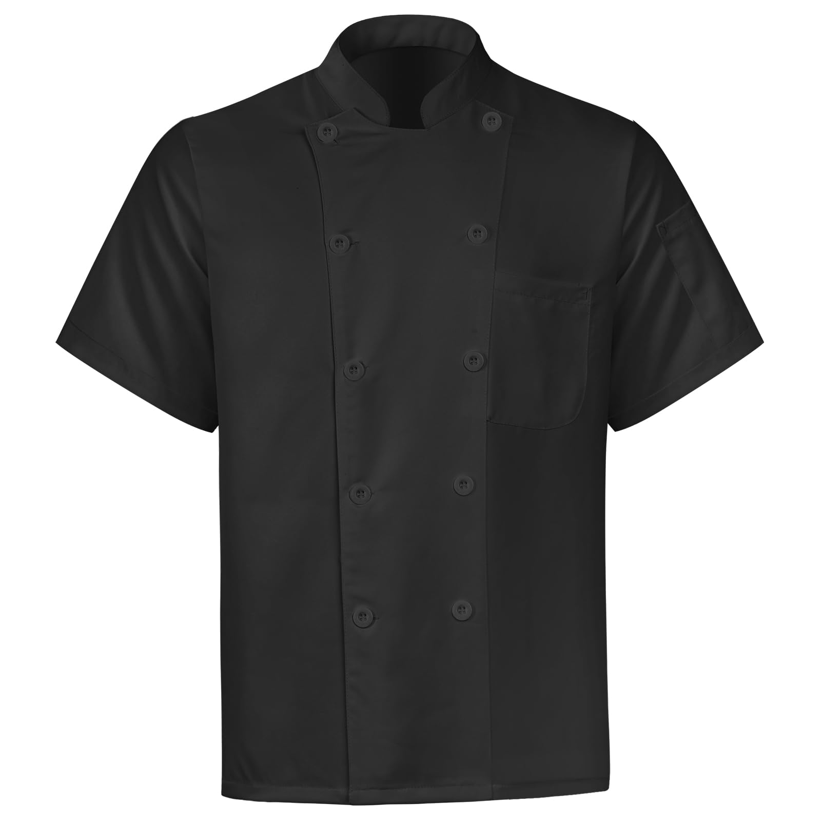 DiULi Chaquetilla Chef Hombre y Mujer, Chaqueta de Chef Manga Larga, Chaquetas Cocinero, Casaca Cocina Uniforme con Botónes, Abrigo de Trabajo Camarero Unisex para Hosteleria,Cocina,Restaurante — view 2
