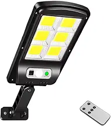 Luminária Solar Refletor Poste Super Potente Led Sensor de Presença 3 Modos de Iluminação Controle Remoto Prova D'agua