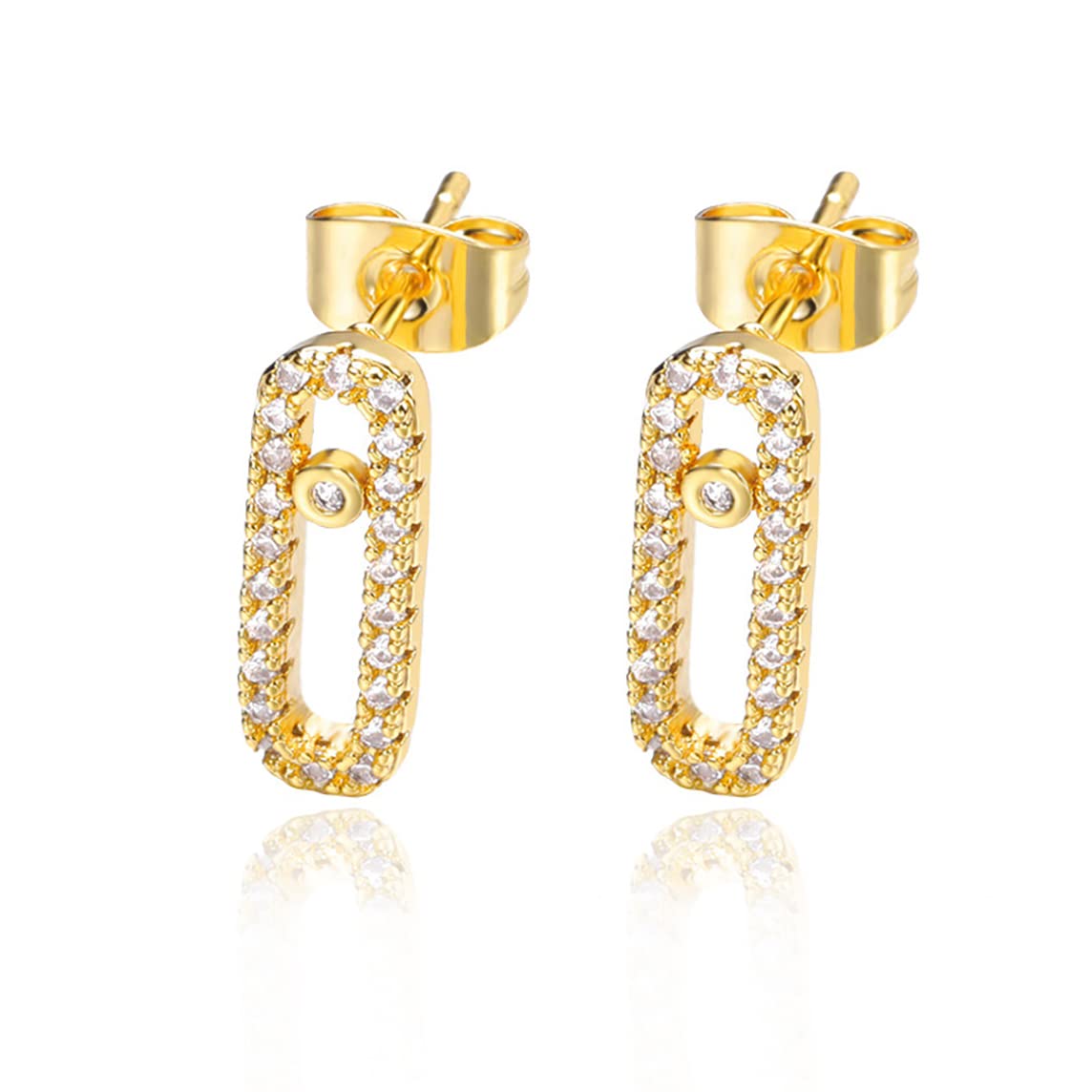 MAYIYAHO Exquisite Shiny Zircon Stud Earrings for Womens Fashion Jewelry Wedding Party Accessories Valentine Gifts