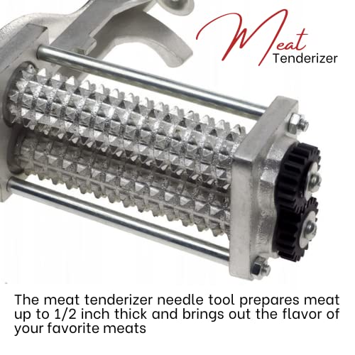 Heavy Duty Manual Meat Tenderizer – Cuber Tool Steak Flatten Tool Meat Tenderizer Commercial Tool Meat Grinder Attachment Clamp-on Tenderizer Rolling Meat Tenderizer Meat