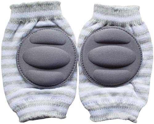 Image of serveuttam Leosportz Baby Knee Pads Toddler Safety Crawling Elbow Protector Infant Kids Cute Cushion (1Pair, Grey) Pink Baby Knee Pads (plain)