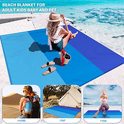 Famstar Beach Blanket Oversized Extra Large 79" X 83"',Waterproof Sandproof Beach Blanket 1-7 Adults Lightweight Durable For Travel Camping Hiking Picnic #TOP2