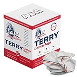 Angel-in-Armor White Striped Terry Rags (16' x 19') – 4lb Bulk Box of Cotton Cleaning Towels (22 Units) – Reusable Terry, Bar, Kitchen, Cleaning, Shop Rags – Low-Lint & Washable