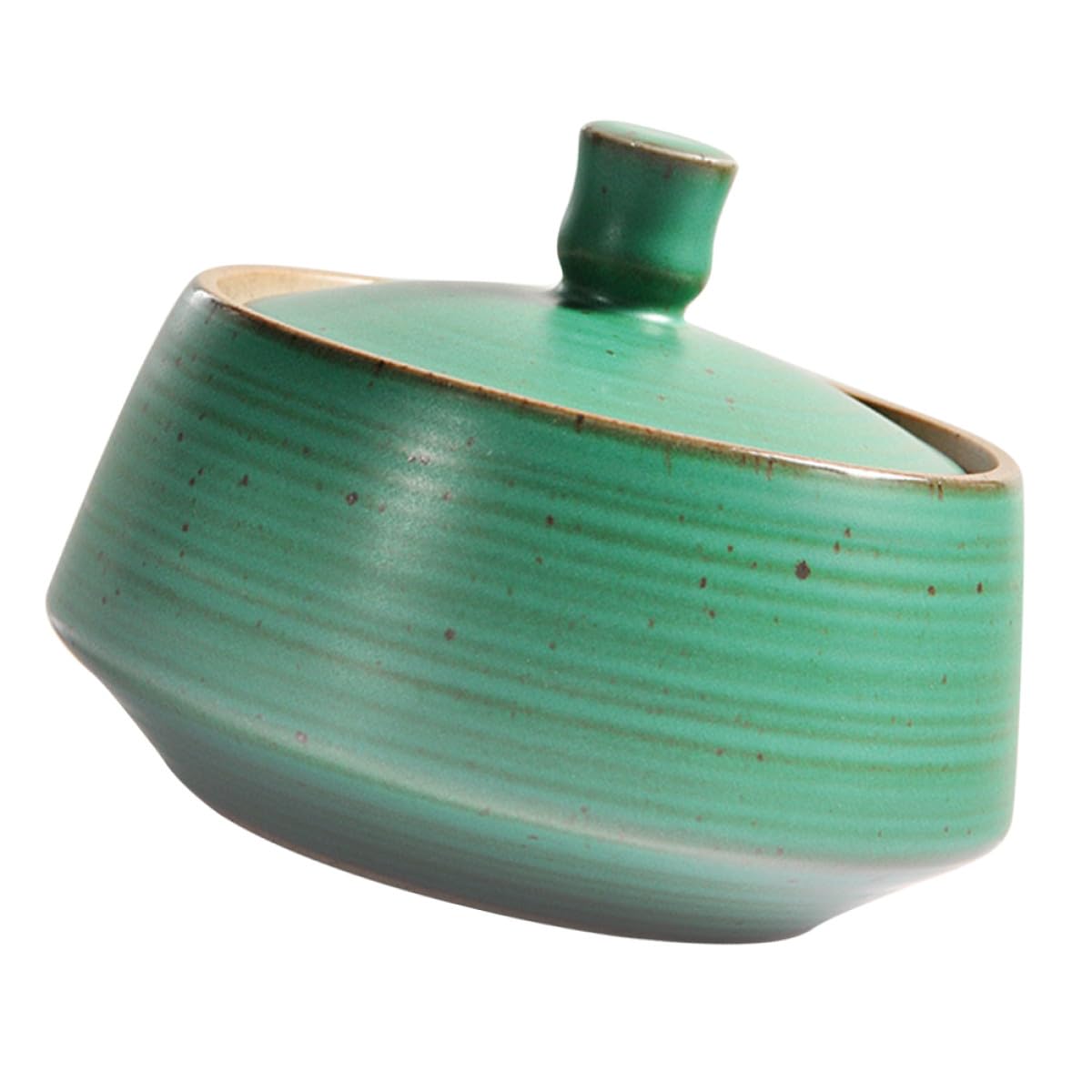 NUOBESTY Tarro de Cerámica Artesanal Japonés para Almacenamiento de Té Suelto, Pequeño Bote Vintage Esmalte Azul Hierro, Recipiente Hermético para Cocina y Conservación de Alimentos