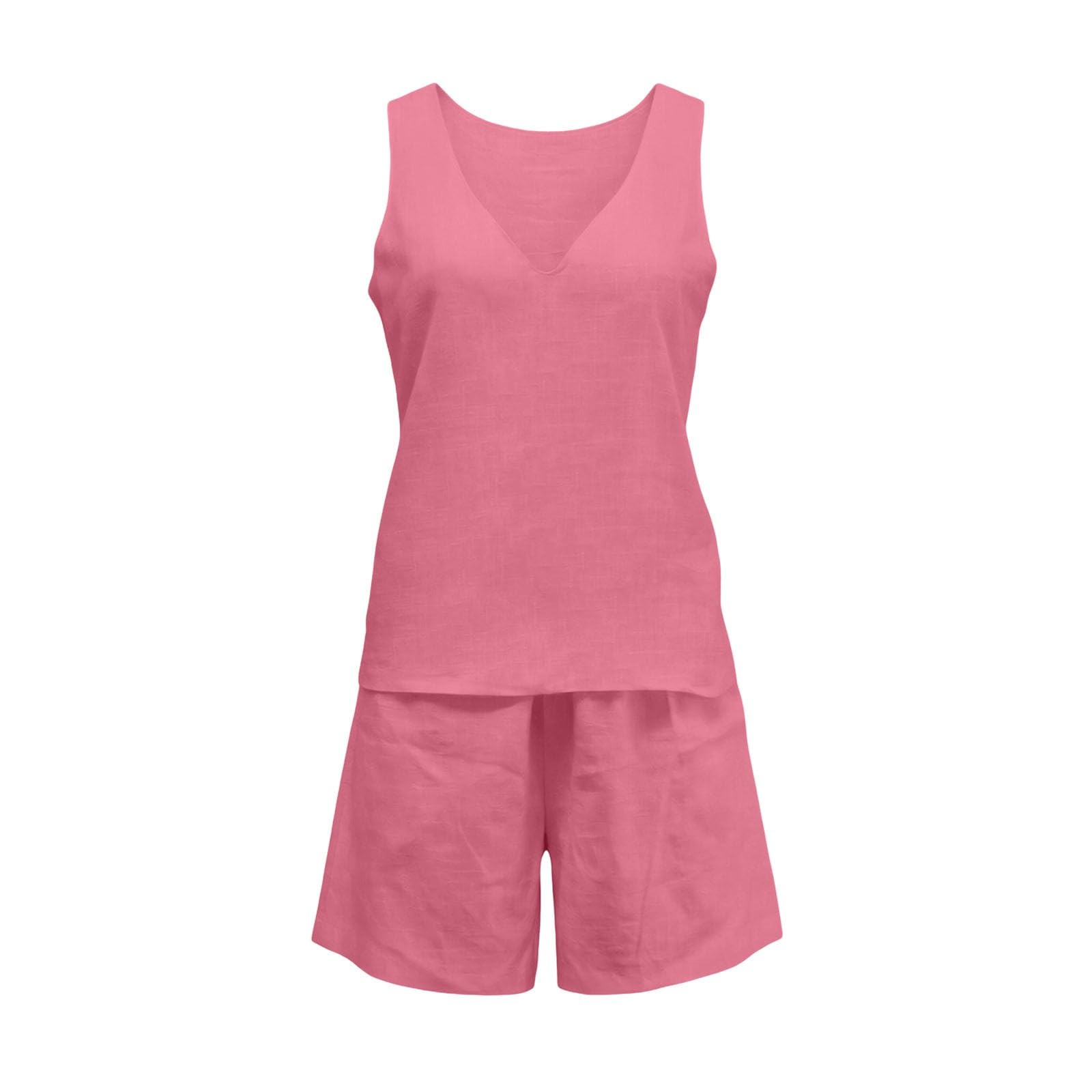 Generisch Camicetta estiva da donna, in mussola, leggera, traspirante, a maniche lunghe e pantaloncini, set da 3 pezzi, elegante, per il tempo libero, da spiaggia, con tasche