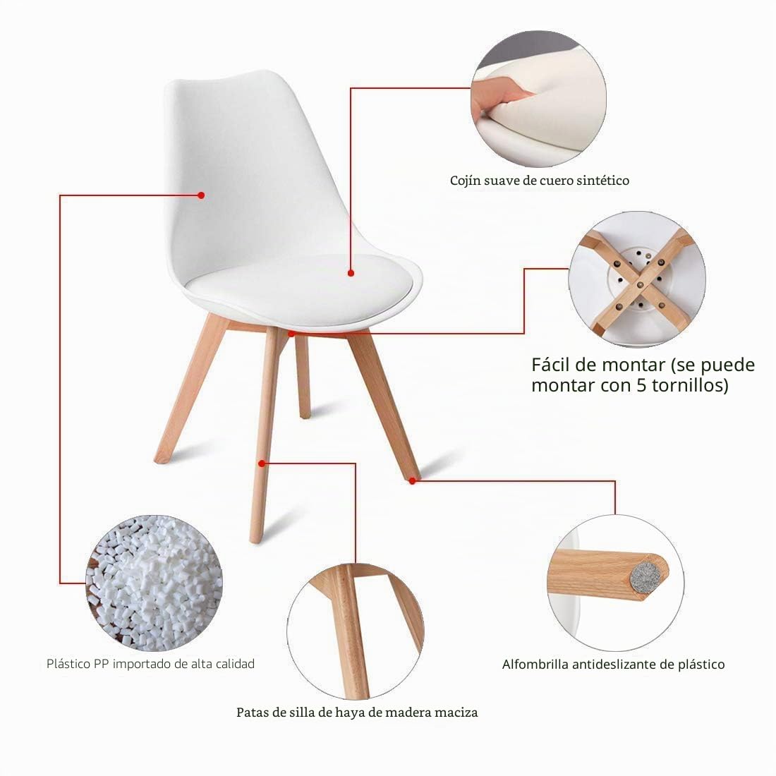 Set da pranzo scandinavo con 8 sedie bianche e tavolo da 160 cm, mobili moderni per un'elegante decorazione della casa, soluzione elegante e funzionale per sala da pranzo