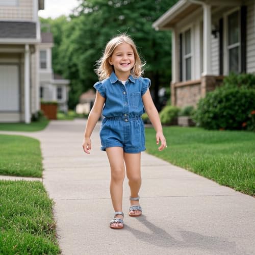 Image of GINFIVE Toddler Girls Sandals Little Girls Kids Summer Shoes Toddler Sandals