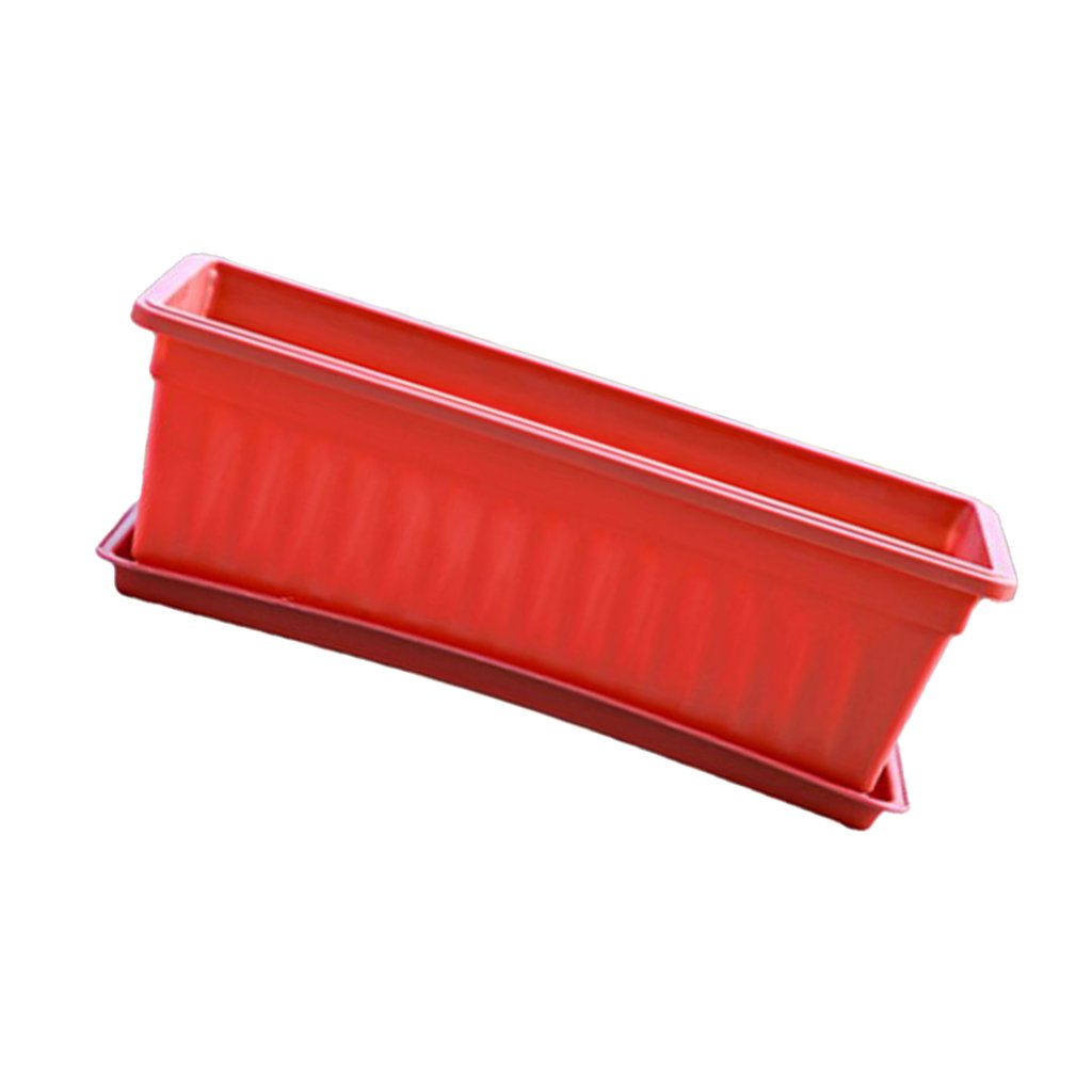 HEAVY DRIVER® Rectangular Flower Pot Color Plastic Plant Planter Saucer