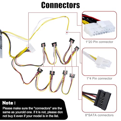 Fuente de alimentación LXun DPS-300AB-81B 350W ATX Semi-Modular miniatura 4