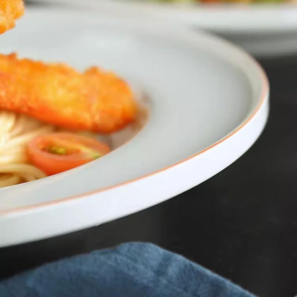 Forniture Per Feste Piatto di pasta verde chiaro con bocca poco profonda, ristorante in ceramica, spaghetti, cibo occidentale, piatto rotondo rotondo con zuppa di zucca e crema Piatti Della Festa ( Co