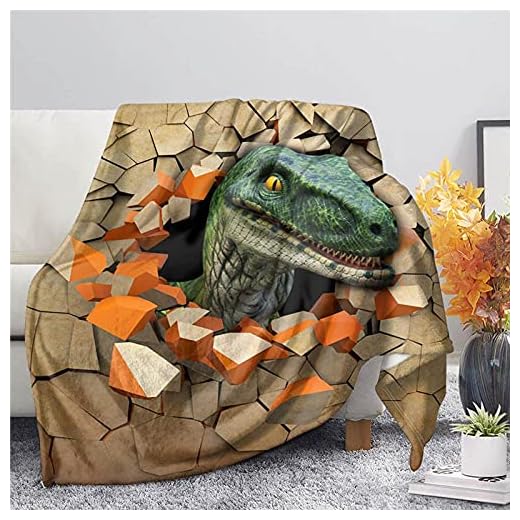 Fleece prydnadsfilt, brunt dinosaurie fragment barn vuxna mikrofiber mjuk varm fluffig lätt 3D-tryckt flanellfiltar säng soffa filt överkast för sovrum sömn och camping 180 x 200 cm