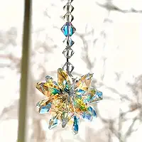 Cristal apanhador de sol para carro, enfeites de cristal, candelabro, cristais, prismas pendurados, Fengshui, apanhador de sol, arco-íris, pingente criador