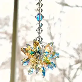 Cristal apanhador de sol para carro, enfeites de cristal, candelabro, cristais, prismas pendurados, Fengshui, apanhador de sol, arco-íris, pingente criador