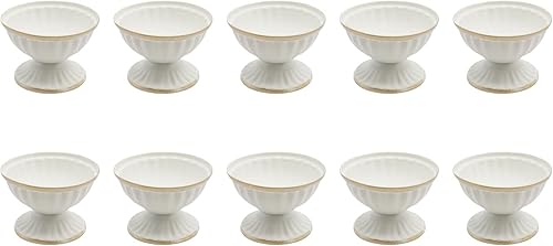 Juego de 10 portavelas de metal dorado blanco de 2.6 pulgadas de alto, florero, arreglo floral, candelabro, candelabro, portavelas para boda,