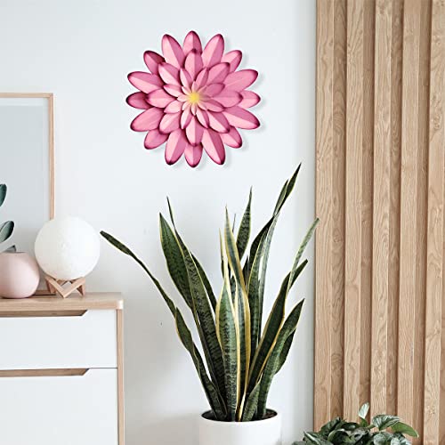 Ahys Metal Wall Art Metal Wall Decor Indoor Outdoor Metal Wall Art Metal Flowers Wall Decor For Living Room Bedroom Bathroom Garden - 12 Inch - Pink #TOP5