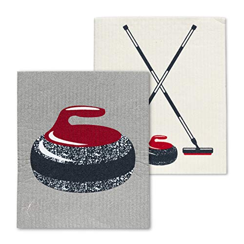 Curling rock & brooms linge de table pour passionnés de glisse hivernale