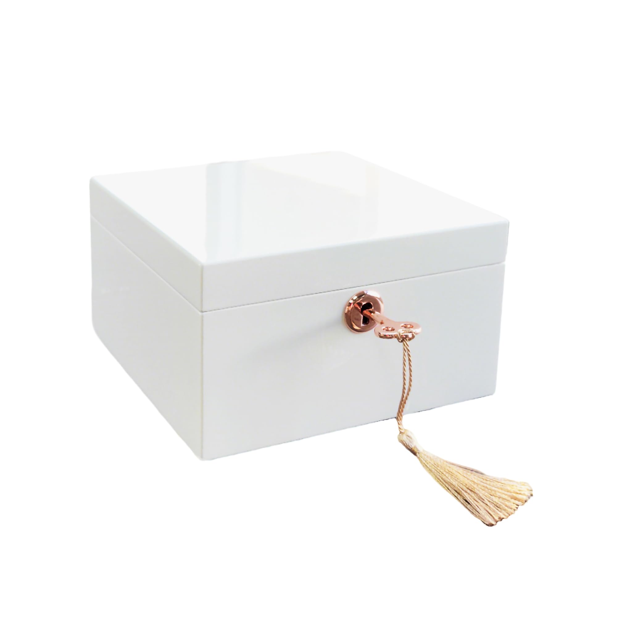 Boîte à bijoux musicale en bois blanc pour filles et femmes, boîte de rangement à bijoux, coffre à musique, cadeaux pour Noël, anniversaire, Saint-Valentin et toutes les fêtes - Finition