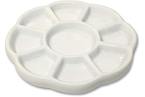 9 Well Porcelain Ceramic Watercolor Paint Palette