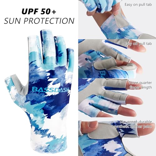 Image of Bassdash ALTIMATE UPF 50+ Women's Fishing Gloves UV Sun Protection Fingerless Gloves for Kayaking Paddling Hiking Cycling Driving Shooting Training