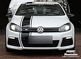 Material: Taiwan KK vinyl Rallye Streifen Sports Racing Abziehbild für Car Hood, Motorhaube, Dach, Kofferraum (Schwarz)