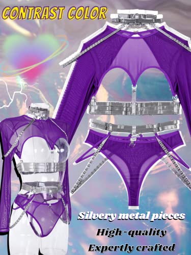 Image of Kaei&Shi Rave Outfit, Adjustable Strappy, Contrast Color, Choker, Chain Belt