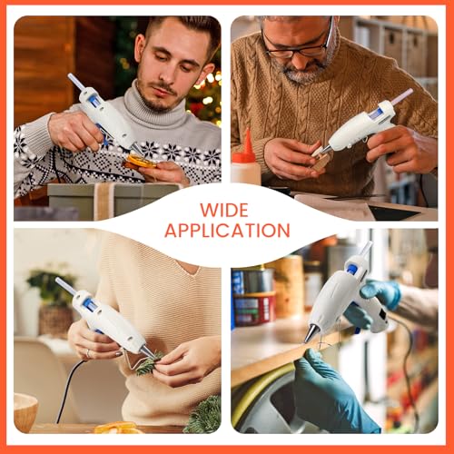 Heißklebepistole, Heissklebepistole mit 60pcs Klebesticks 7mm, 30W Klebepistole für DIY Handwerker, Schnelle Reparaturen in Haus und Büro, Weiß