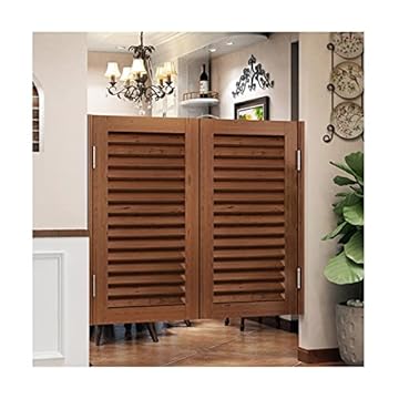 LBLFEBD olid Wood Swing Door,Swinging Doors Cafe Doors,Saloon Cafe Doors, Indoor Premade Louvered Saloon Swing Door, Auto Close, for Bar Kitchen Stairs, Customizable