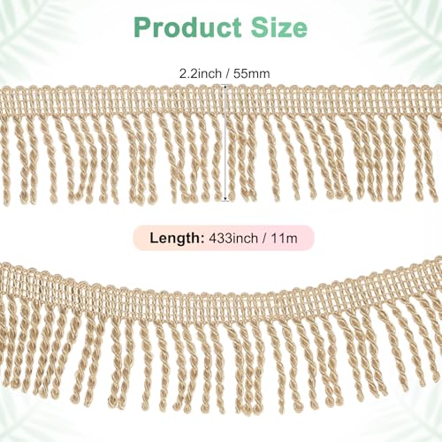 Franges de rideau café clair 11m galon pompon couture polyester - 4