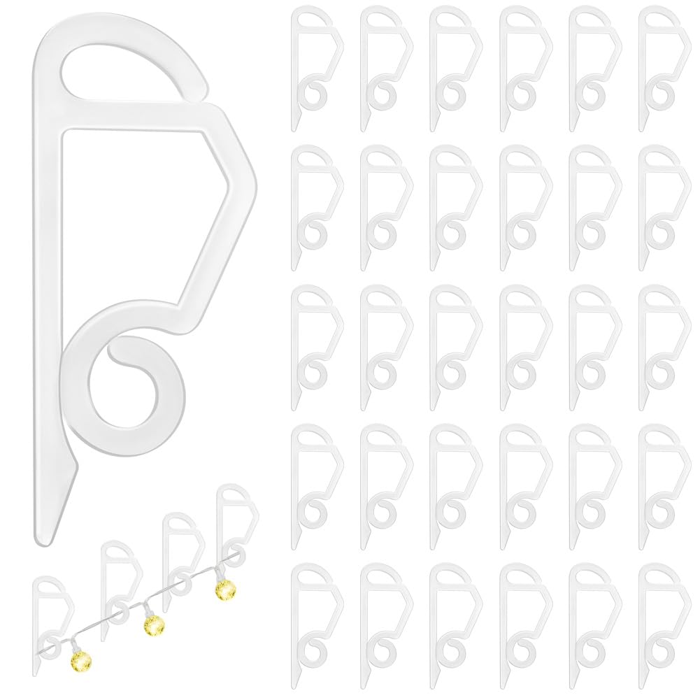 Flintronic Gutter Hooks, 60PCS Gutter Hanging Hooks, Plastic Light Clip