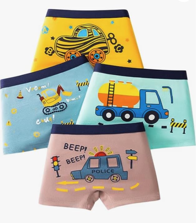 Image of Kids Girls Long Panties Barbie Design Assorted Color Pack of 4 (6 to 8 years)