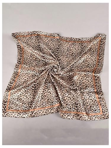 Floerns Women's Vintage Cheetah Bandana Silk Satin Square Headscarf Hair Wraps Scarves for Sleeping3