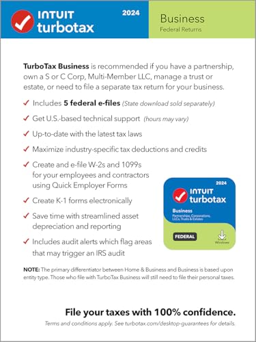 Image of [OLD VERSION] TurboTax Business 2024 Tax Software, Federal Tax Return [PC Download]