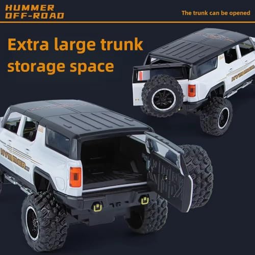 Image of Invite Enterprise 1:24 Hummer Off Road Diecast Metal Pull Back Car with 6 Openable Doors with Sound and Light Toy Decoration car Best Gift Toys for Kids 【Colors as Per Stock】