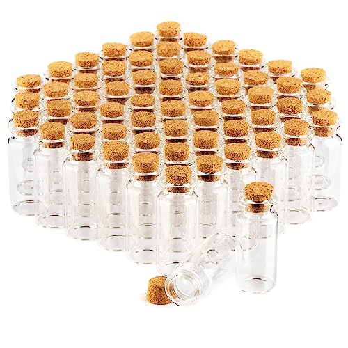com-four® 60x pots à épices 10 ml avec bouchon, ensemble de mini bouteilles en verre, ensemble de verres cadeaux, stockage d'huiles, d'épices, d'herbes ou de thé...