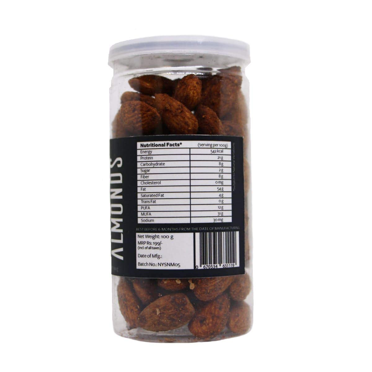 Nutty Yogi Thai Chilli flavoured Almonds| Nutrition On The Go| Roasted, Flavorful & Fiber-Rich|100gm - Pack of 3