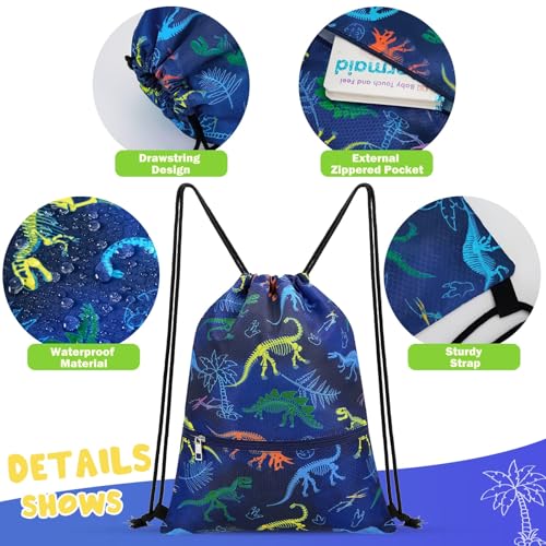 WAWSAM Dinosaur Drawstring Bags for Kids - Image 2