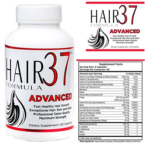 Hair Vitamins for Faster Hair Growth Advanced Hair Formula 37