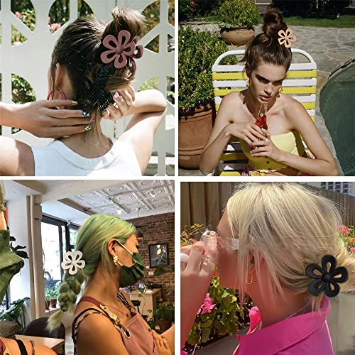 Flower Hair Claw Clip For Women Girls For Thick Hair Big Cute Matte Flower Clips Non Slip Strong Hold Hair #TOP4