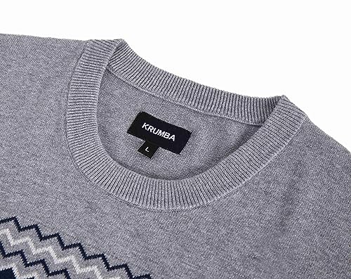 Krumba Mens Crewneck Knitted Sweaters: Cotton Long Sleeve Soft Casual Pullover3