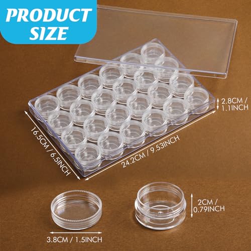 Image of Blulu Bead Container Lidded Small Box | Clear Plastic Jars for Diamond Painting Beads Jewelry Seeds Crafts, Organizer Case with Screw Top Lids